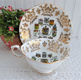 Paragon Cup And Saucer Canadian Coats Of Arms Emblems Gold Overlay Warrant