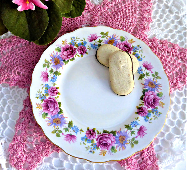 Queen Anne Serenade Salad Floral Border Luncheon Plate English