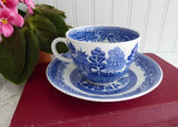 Blue Willow Cup And Saucer Willow 1960s Teacup North Staffordshire Ridgway