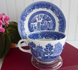 Blue Willow Cup And Saucer Willow 1960s Teacup North Staffordshire Ridgway