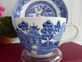 Blue Willow Cup And Saucer Willow 1960s Teacup North Staffordshire Ridgway