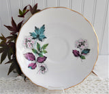 Lovely Blossoms Leaves Cup and Saucer Royal Vale English Bone China 1960s Bone China