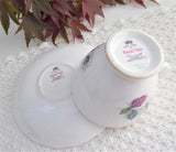 Lovely Blossoms Leaves Cup and Saucer Royal Vale English Bone China 1960s Bone China