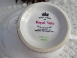 Lovely Blossoms Leaves Cup and Saucer Royal Vale English Bone China 1960s Bone China