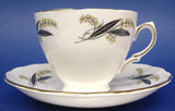 Mid Century Cup and Saucer Royal Vale English Bone China Retro Colors 1960s