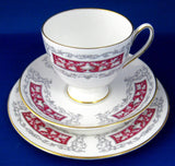 Shelley Blenheim Carlisle Teacup Trio Classical Urns Maroon Bands 1960s