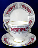 Shelley Blenheim Carlisle Teacup Trio Classical Urns Maroon Bands 1960s