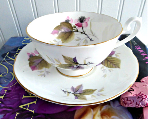 Shelley Bramble Cup And Saucer Briar Rose Lincoln 1963-1966 Pink Lavender Grey