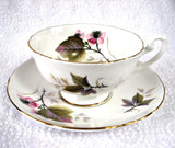 Shelley Bramble Cup And Saucer Briar Rose Lincoln 1963-1966 Pink Lavender Grey