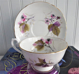 Shelley Bramble Cup And Saucer Briar Rose Lincoln 1963-1966 Pink Lavender Grey