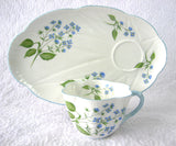 Shelley Dainty American Brooklime Snack Set Cup Saucer Fitted Plate Snack Buffet