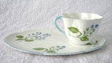 Shelley Dainty American Brooklime Snack Set Cup Saucer Fitted Plate Snack Buffet