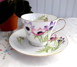 Shelley China Anemone Cup And Saucer Windsor Shape England 1959-1964
