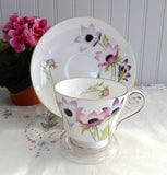 Shelley China Anemone Cup And Saucer Windsor Shape England 1959-1964