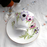 Shelley China Anemone Cup And Saucer Windsor Shape England 1959-1964