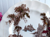 Johnson Brothers The Old Mill Salad Plate English Made 1960s Brown Transferware