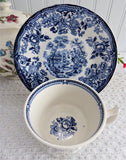 Tonquin Blue Transferware Cup And Saucer 1960s Ironstone Royal Staffordshire Clarice Cliff