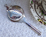 Sleek Vintage Tea Strainer Over The Cup 1960s England Kent A1 Silver Plate