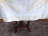 Yellow Embroidered Tablecloth 1960s Tea Cloth Bridge Cloth Table Cloth As Is