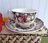 His Majesty Turkey Cup And Saucer Johnson Brothers 1960s Fruit Nuts Made In England