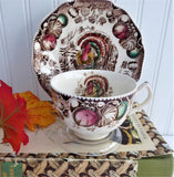 His Majesty Turkey Cup And Saucer Johnson Brothers 1960s Fruit Nuts Made In England