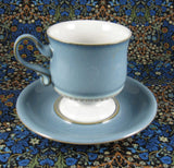 Denby Castile Blue Denim Cups and Saucers England Stoneware 1970s