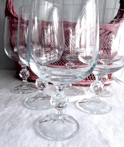 Bohemia Crystal 6 Water Goblets Glasses Lead Crystal Claudia Faceted B –  Antiques And Teacups