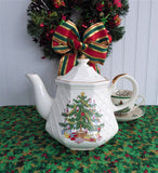 Teapot Christmas Tree Large Tea Pot Holiday Tea Party 1970s Holiday Tea
