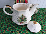 Teapot Christmas Tree Large Tea Pot Holiday Tea Party 1970s Holiday Tea