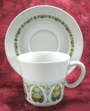 Cup And Saucer Noritake Palos Verde Progression Porcelain 1969-1979 Yellow Green