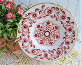Rougemont Cup And Saucer Royal Crown Derby 1970s Demitasse Charming Red White