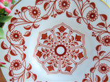 Rougemont Cup And Saucer Royal Crown Derby 1970s Demitasse Charming Red White