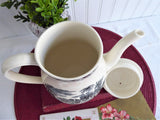 Coffee Pot Wedgwood Lugano Black Transferware 1970s Afternoon Tea 1950s Tall Teapot