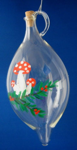 Artisan Mushrooms Blown Glass Urn Christmas Ornament Glass 1970s Figural