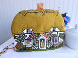 Thatched Cottage Padded Tea Cozy 1970s Charming Cottage Garden Cats