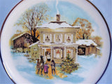 Christmas Plate Christmas 1977 Wedgwood Carollers In The Snow Blue Border Avon