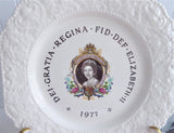 Plate Queen Elizabeth II Silver Jubilee 1977 Fancy Embossed Square Plate Lord Nelson