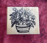 Country Shabby Rubber Stamps 2 Wood Mounted 1 Rubber Teapot Heart Wreath Rose Bush Invitations