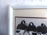 Framed Print Canada Geese Rear Admirals 1980s Art LaMay Bird Print Wood Matted