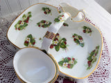 Hammersley Large 3 Piece Strawberry Ripe Serving Bowl With Cream Sugar 1980s