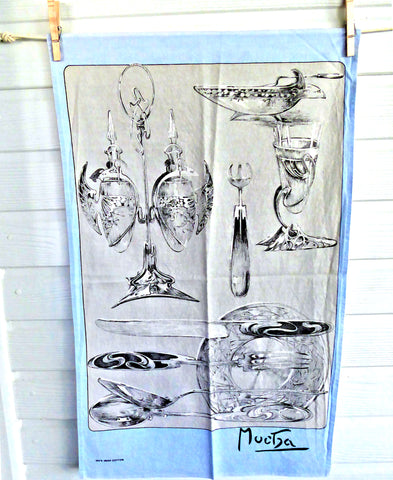 Tea Towel Dish Towel Alphonse Mucha Art Nouveau Silver Items Irish Silver Cloth