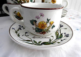 Villeroy And Boch Botanica 4 Cups And Saucers Botanical Names Stoneware 1980s