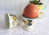 Pair Villeroy and Boch Egg Cups Jamaica Pattern Single Pedestal Eggcups 1980s