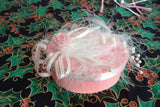 Pink Christmas Ornaments 3 Pink Pearls Lace 1980s Victorian Style Box Heart
