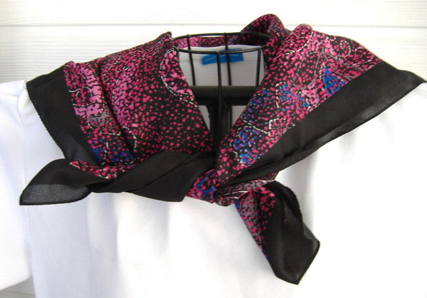 Italian Scarf 1980s Dark Stylized Foliage 30 Inch Square  display picture 1