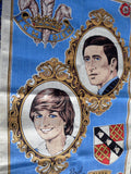 Tea Towel Royal Wedding Charles Diana 1981 Linen Blue Dish Towel