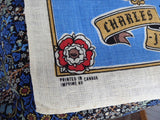 Tea Towel Royal Wedding Charles Diana 1981 Linen Blue Dish Towel