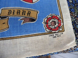 Tea Towel Royal Wedding Charles Diana 1981 Linen Blue Dish Towel