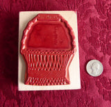 French Wire Basket Rubber Stamp Posh Impressions 1990s Wood Mounted Invitations