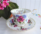 August Pink Poppy Cup And Saucer Royal Albert Flower Of The Month 1970s